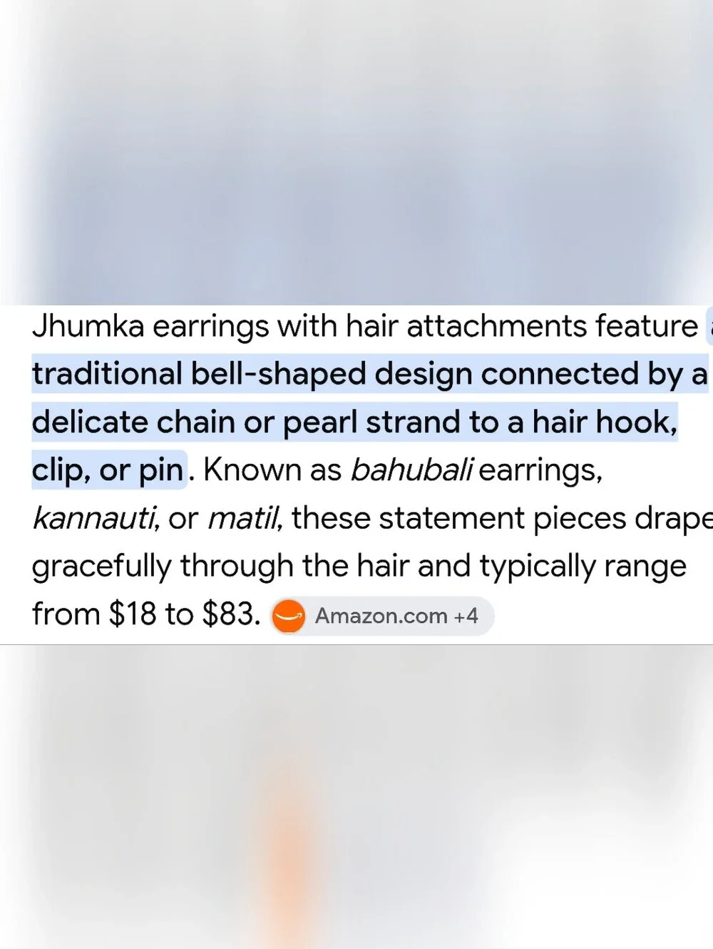 Jhumka dangle Earrings With Hair Chains- Women Jewelry